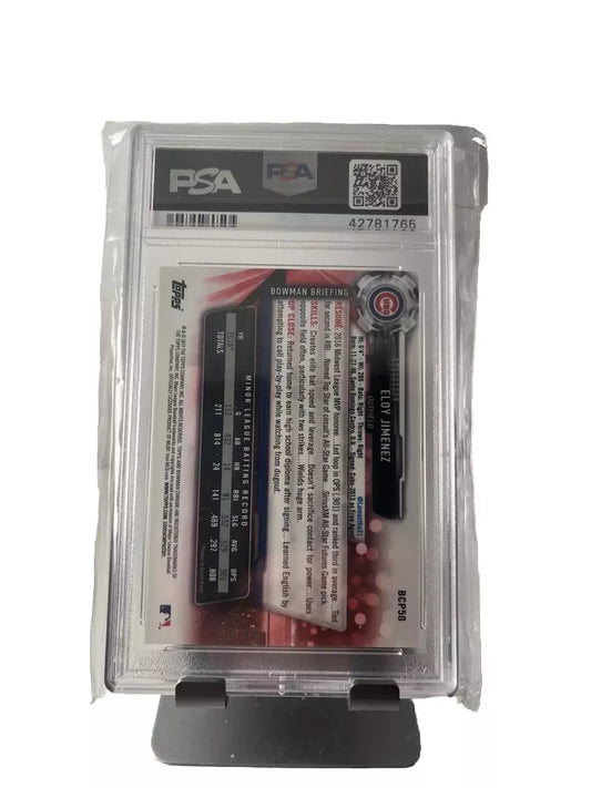 2017 Bowman Chrome Blue Shimmer Ref Eloy Jimenez Rc PSA 10 #BCP50