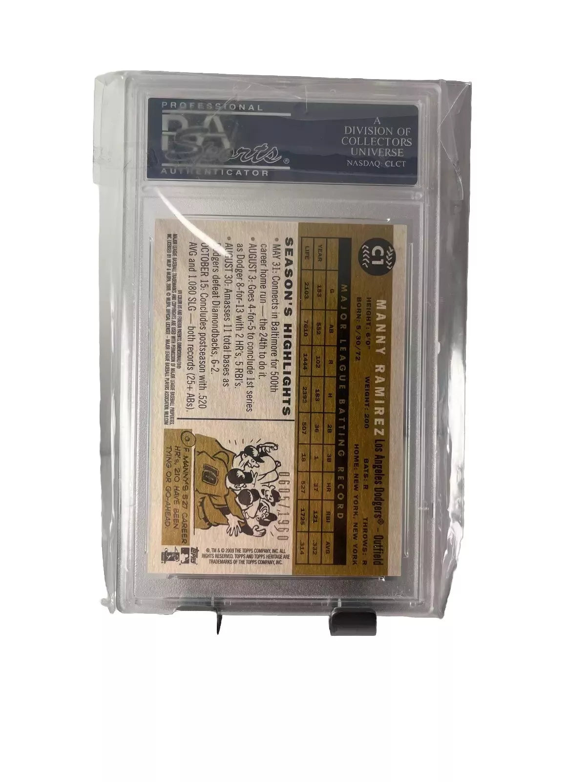 2009 Topps Heritage #C1 Manny Ramirez PSA 10 /1960