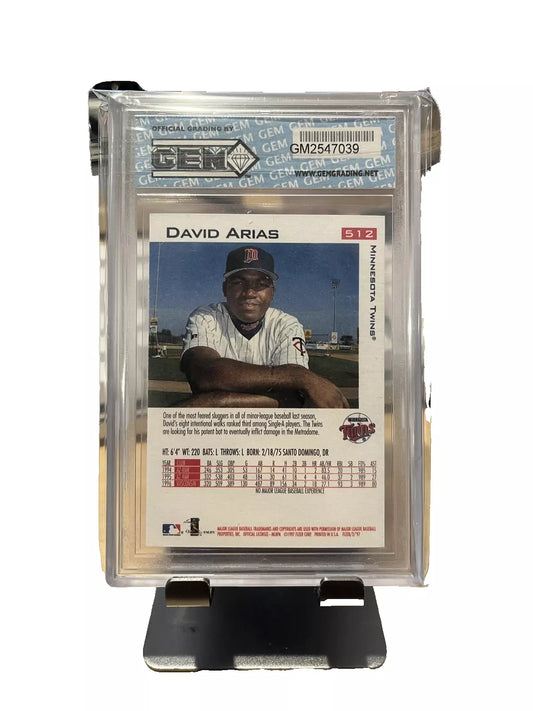 1997 Fleer #512 David Ortiz Arias Minnesota Twins GEM GRADING 10