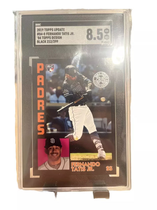 2019 Topps Update 84-8 Fernando Tatis Jr. 1984 Topps Black Rookie SGC 8.5 Padres