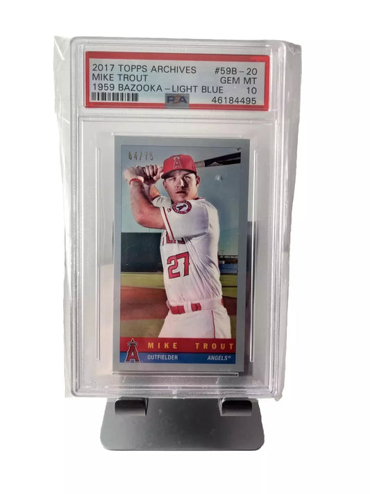 2017 Topps Archives #59B-20 Mike Trout Bazooka BLUE /75 PSA 10
