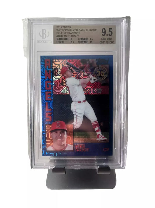 2019 Topps #T84-2 Mike Trout  Blue Silver Pack /150 Angels BGS 9.5