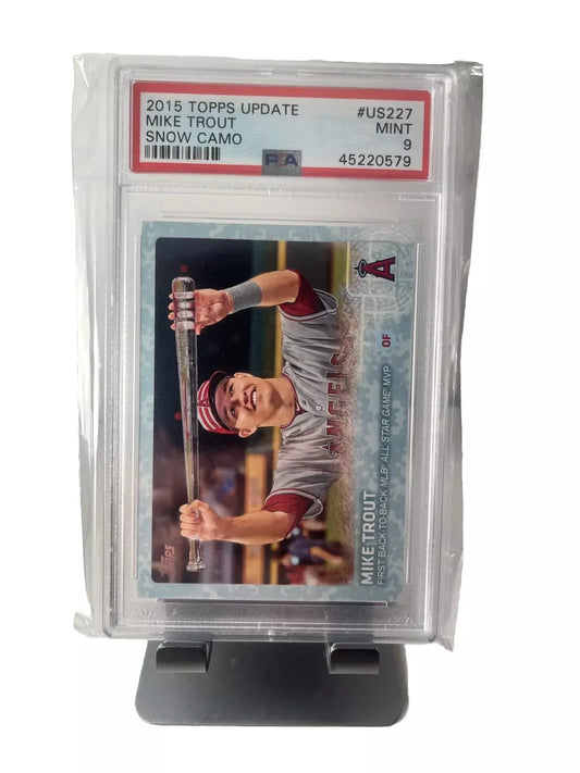 2015 Topps Update #US227 Mike Trout SNOW CAMO /99 PSA 9