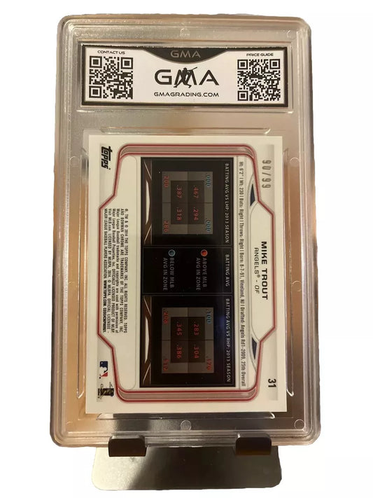 2014 Bowman Chrome Bubbles Refractor #31 Mike Trout Angels /99 GMA 10